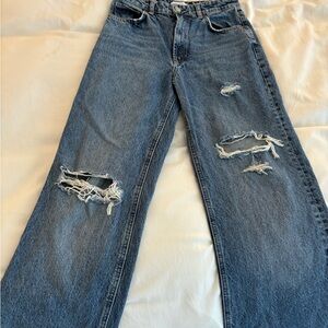 Distressed Blue Jeans
